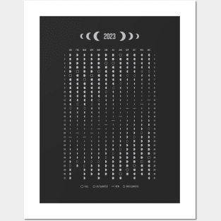 Silver Moon Phases Calendar 2023 USA Posters and Art